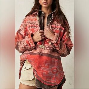 Free People We The Free Arizona Sky Pullover Sweatshirt terracotta tiger red SM